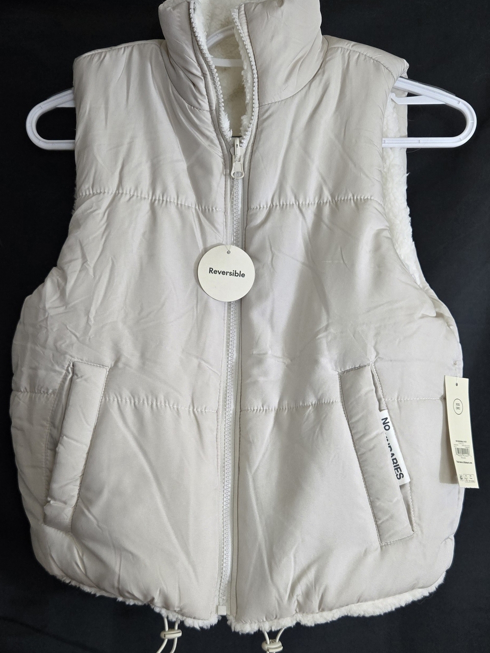 Reversible Cream Puffer Vest - Women #549